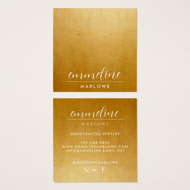 Chic Gold Modern Minimalist Earring Jewellery (Front & Back)