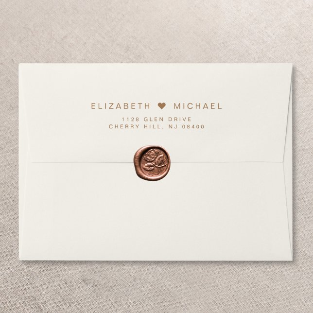 Chic Gold Monogram Cream Wedding Return Address Envelope (Creator Uploaded)
