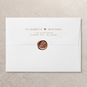 Chic Gold Monogram Wedding Return Address Envelope