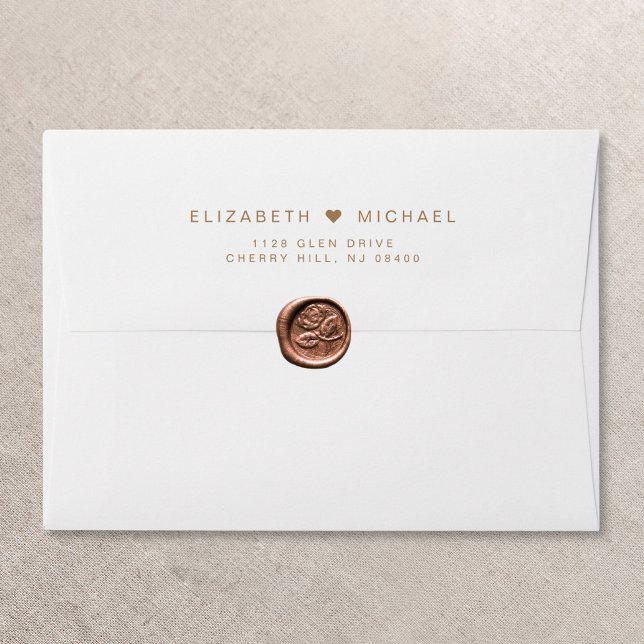 Chic Gold Monogram Wedding Return Address Envelope (Creator Uploaded)