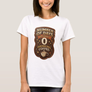 Chic Gold NUMBER OF DAYS WITHOUT DRINKING COFFEE 0 T-Shirt
