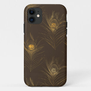 Chic Gold Peacock Feathers Elegant Stylish Case-Mate iPhone Case