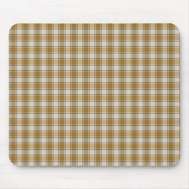 Chic Gold Plaid Stripes Mouse Pad (Front)