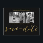 CHIC GOLD PRINT | SAVE THE DATE POSTCARD<br><div class="desc">THIS IS A FAUX GOLD FOIL PRINTED GRAPHIC MADE TO SEEM AS IF IT IS GOLD FOIL. IF YOU HAVE ANY QUESTIONS OR CONCERNS ABOUT THE PRODUCT,  PLEASE CONTACT ME THROUGH MY STORE.</div>
