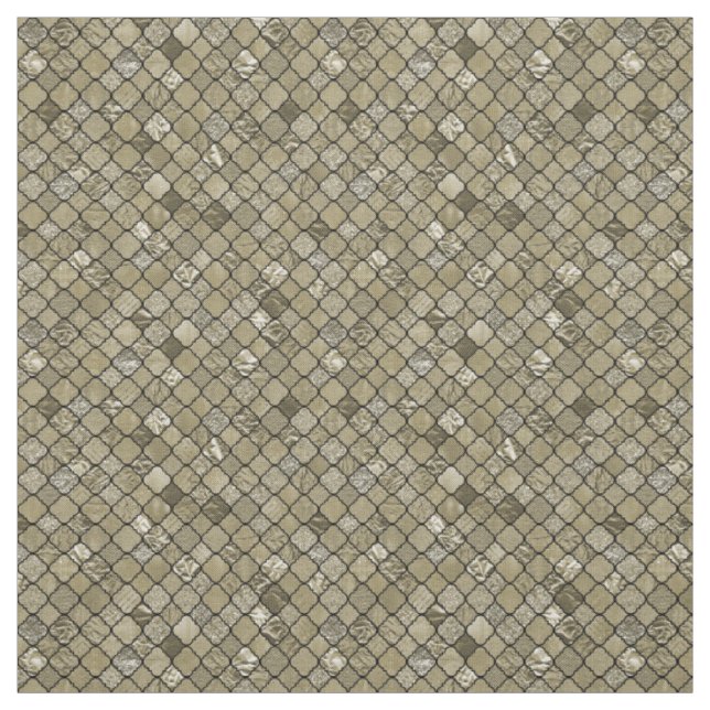 Chic Gold Quatrefoil Foil Glitter Fabric (Swatch)