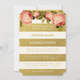 CHIC GOLD   ROSE WEDDING INVITATION
