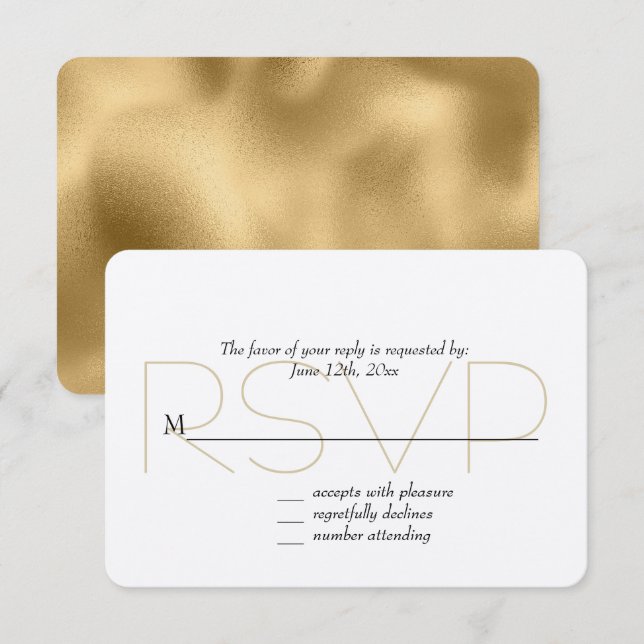 Chic Gold RSVP Card (Front/Back)