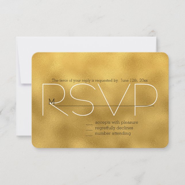 Chic Gold RSVP Card (Front)