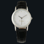 Chic Gold Script & Coconut Milk Colour<br><div class="desc">The chic gold script calligraphy personalised name with coconut milk background watch is elegant. Perfect gift for a Mother's Day,  bride,  bridesmaid,  and any other woman in your life. Also,  a perfect gift for any occasion.</div>