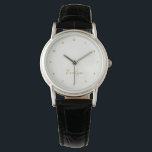 Chic Gold Script & Coconut Milk Colour  Watch<br><div class="desc">The chic gold script calligraphy personalised name with coconut milk background watch is elegant. Perfect gift for a Mother's Day,  bride,  bridesmaid,  and any other woman in your life. Also,  a perfect gift for any occasion.</div>