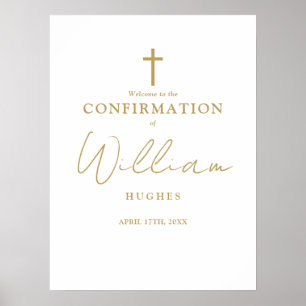 Chic Gold Script Confirmation Welcome Sign