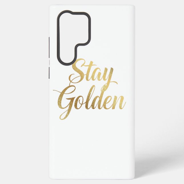 Chic Gold Script Motivational Message Samsung Galaxy S22 Ultra Case (Back)