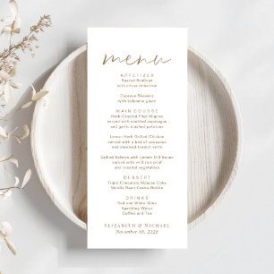 Chic Gold Script Wedding Menu