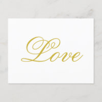 Chic Gold Script White Love Wedding Calligraphy