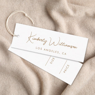 Chic Gold Signature Script White Price Hang Tag