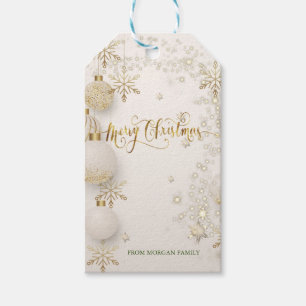 Chic Gold Snowflakes,Balls Christmas Gift Tags