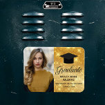 Chic Gold Sparkle Graduation Photo 2024 Graduate Magnet<br><div class="desc">This chic gold sparkle senior photo graduate announcement magnet features elegant black script next to your high school or college graduate photograph for the senior class of 2024. Customise with your name in cursive script under the lovely calligraphy and send to friends and family.</div>