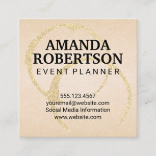 Chic Gold Stain Square Business Card