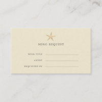 Chic Gold Starfish coastal wedding song request