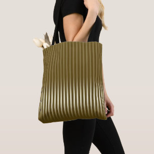 Chic Gold Striped Tote Bag