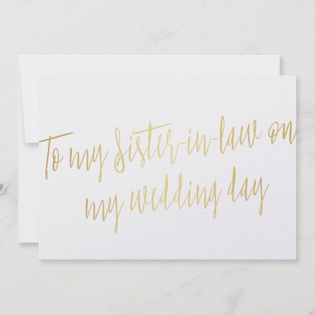 Chic Gold "To my sister-in-law on my wedding day" (Front)