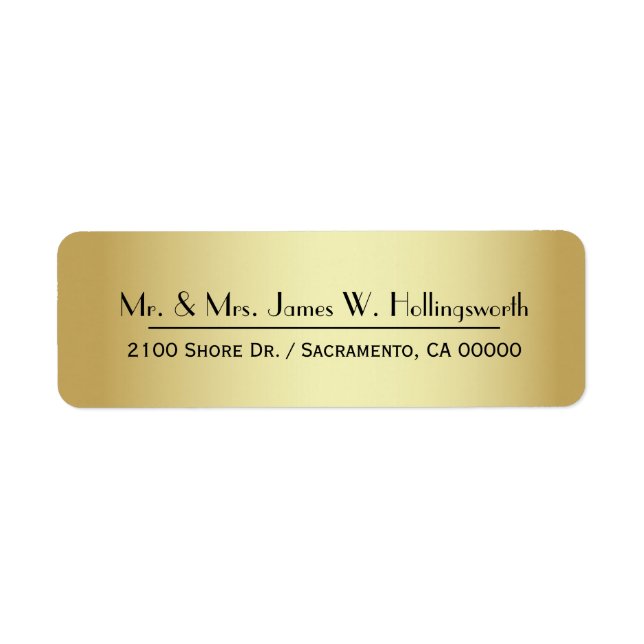 Chic Gold Tone Custom Return Address (Front)