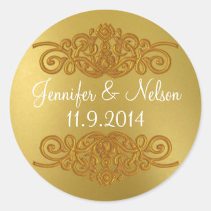 Chic Gold Tone Wedding Envelope Seal
