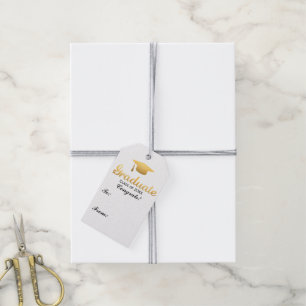 Chic Gold Trendy Graduation Party Class of 2018 Gift Tags