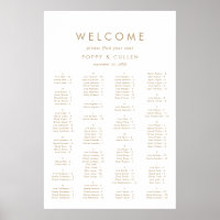 Chic Gold Typography Alphabetical Seating Chart