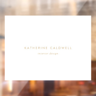 Chic Gold Typography Business Door