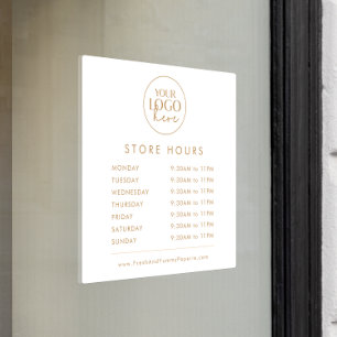 Chic Gold Typography Business Logo Store Hours