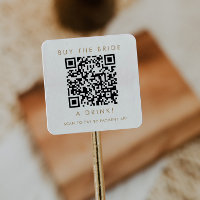 Chic Gold Typography Buy the Bride A Drink QR Code