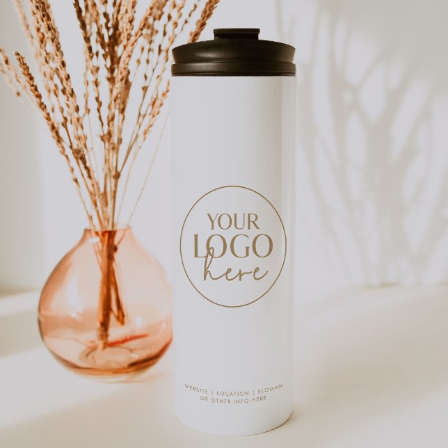 Chic Gold Typography Custom Business Logo Thermal Tumbler (Creator Uploaded)