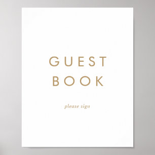 Chic Gold Typography Guest Book Sign