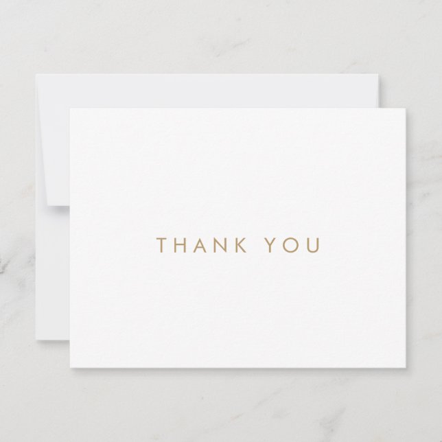 Chic Gold Typography Thank You Card (Front)