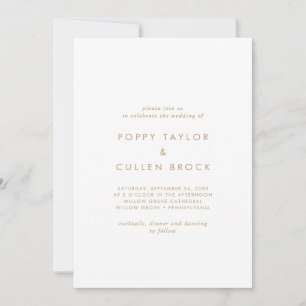 Chic Gold Typography The Wedding Of Invitation