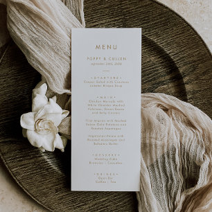 Chic Gold Typography Wedding Dinner Menu