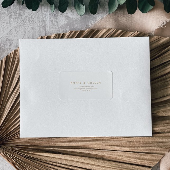 Chic Gold Typography Wedding RSVP Address Labels (Creator Uploaded)