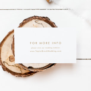 Chic Gold Typography Wedding Website Enclosure Card