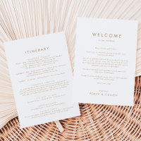 Chic Gold Typography Welcome Letter & Itinerary
