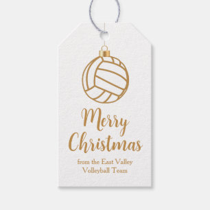 Chic Gold Volleyball Christmas Party Custom Gift Tags