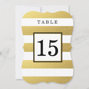 CHIC GOLD WEDDING TABLE NUMBER CARDS