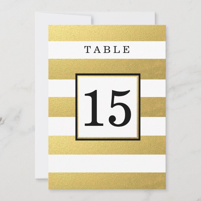 CHIC GOLD WEDDING TABLE NUMBER CARDS (Front)