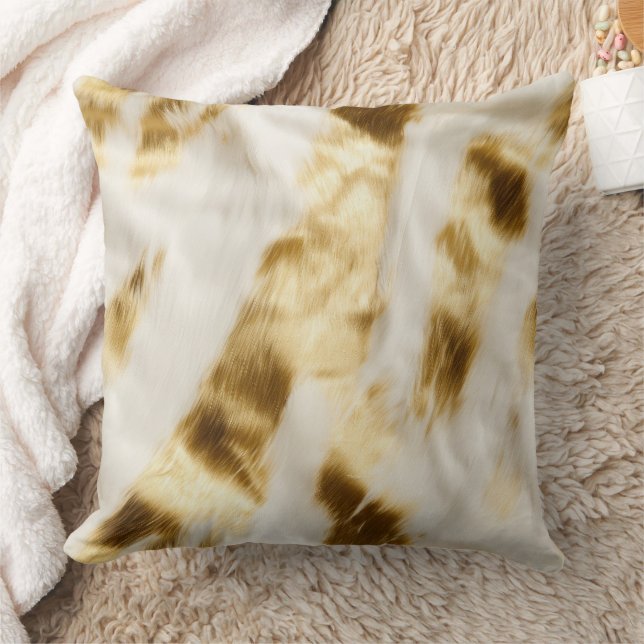 Chic Gold White Cowhide  Cushion (Blanket)