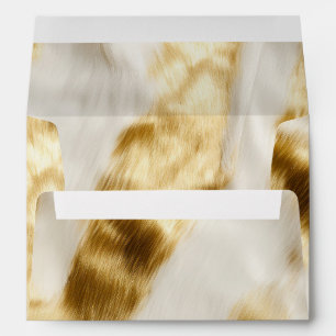 Chic Gold White Cowhide Western  Envelope