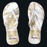 Chic Gold White Marble Bride Wedding Bachelorette Jandals<br><div class="desc">Elegant,  chic,  and modern faux printed gold and white marble patterns,  Bride keepsake flip flops. This classic and sophisticated design is perfect for the classy,  trendy,  and stylish Bride. Wear them to your bachelorette party or any pre-wedding event. All photo print design.</div>