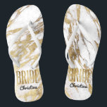 Chic Gold White Marble Bride Wedding Bachelorette Jandals<br><div class="desc">Elegant,  chic,  and modern faux printed gold and white marble patterns,  Bride keepsake flip flops. This classic and sophisticated design is perfect for the classy,  trendy,  and stylish Bride. Wear them to your bachelorette party or any pre-wedding event. All photo print design.</div>