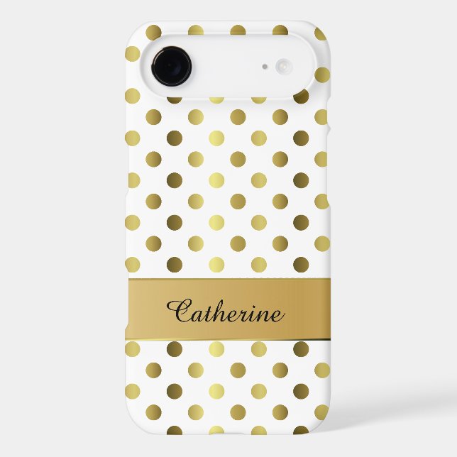 Chic Gold & White Polka Dot iPhone 6 Plus case (Back)