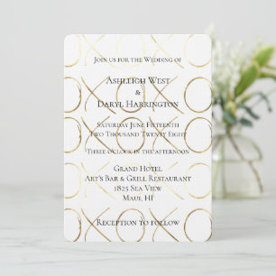 Chic Gold White XOXO Love Wedding Invitation
