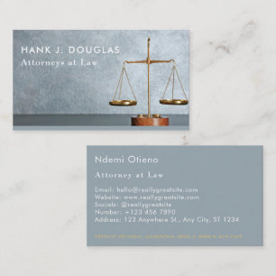 Chic Golden and Grey Lawyer Business Card